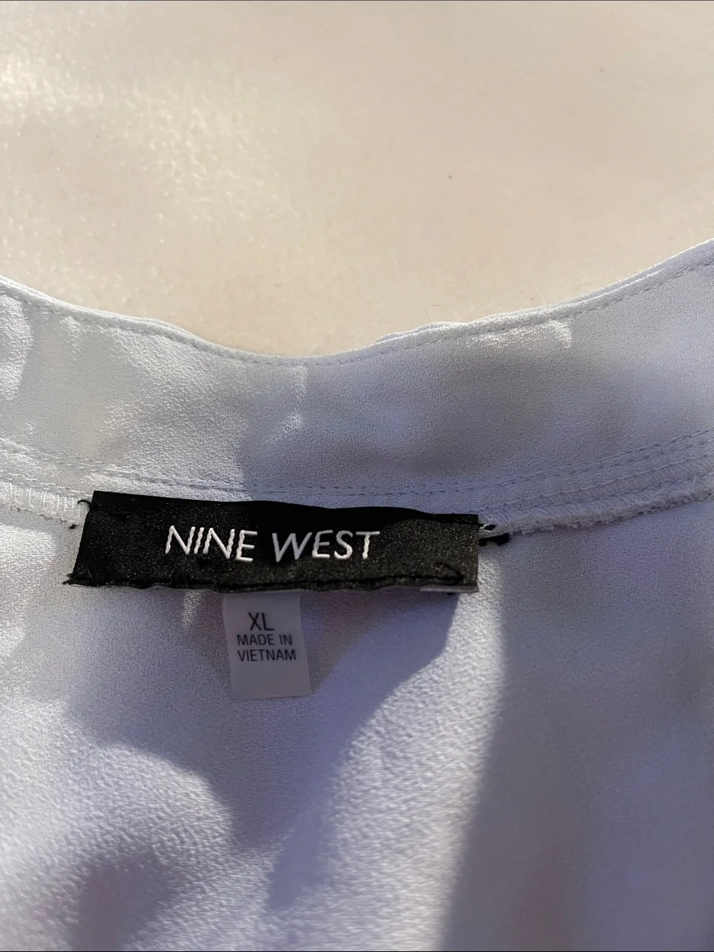 Nine West Light Blue Long-Sleeve Button-Front Pocket Tunic